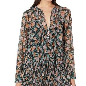 Free people large see-through flower, print dress